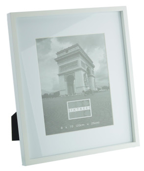 Sixtrees WD964-80 Hanover Wide Profile White Wooden 10 x 8 inch Photo Frame with white mount