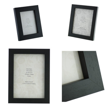 Christchurch Hand Made Black Wood 7 x 5 inch - 16 x 12 inch Photo Frames. 33mm Wide Deep reveal Profile.