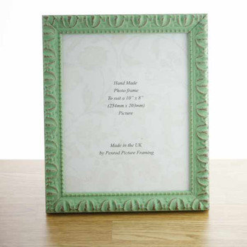 Giselle Hand Made Shabby Chic Vintage Ornate Mint Green photo frames in eight sizes.