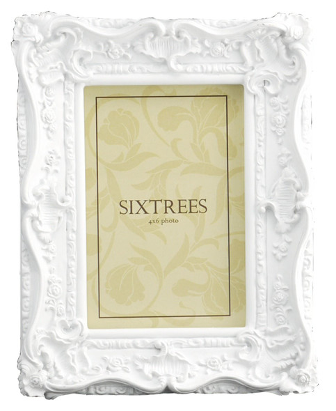 Sixtrees Chelsea 5-254-46 Shabby Chic Style Very Ornate White 6x4 inch Photo Frame Sixtrees Chelsea 5-254-46 Shabby Chic Style Very Ornate White 6x4 inch Photo Frame