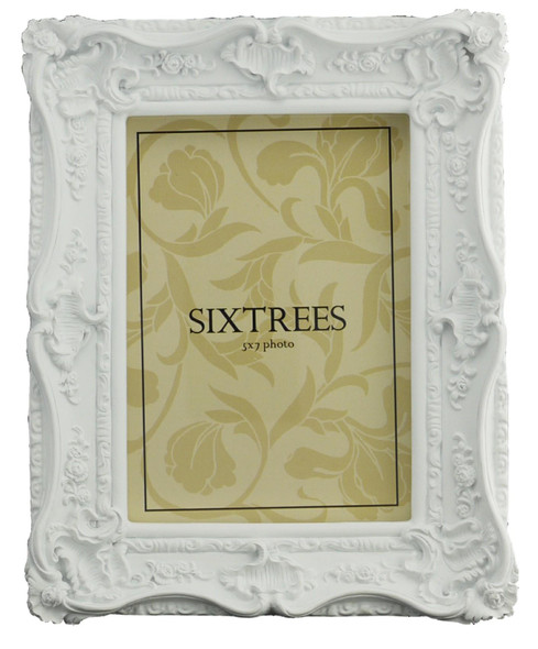 Sixtrees Chelsea 5-254-57 Shabby Chic Style Very Ornate White Photo 7x5 inch Photo Frame Sixtrees Chelsea 5-254-57 Shabby Chic Style Very Ornate White Photo 7x5 inch Photo Frame
