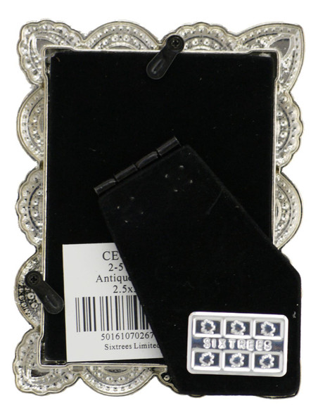 Antique Vintage and Shabby Chic Style silver metal photo frame with beads and crystals for a 3.5" x 2.5" (64 x 89mm) picture -Cecilia by Sixtrees Antique Vintage and Shabby Chic Style silver metal photo frame with beads and crystals for a 3.5" x 2.5" (64 x 89mm) picture -Cecilia by Sixtrees