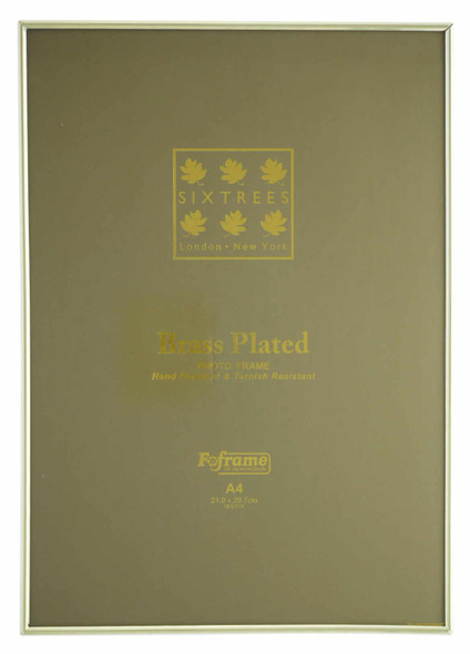 Sixtrees Hartford 1-400-A4 Brass Plated Photo Frame for an A4 certificate sized (297mm x 210mm) Picture. Sixtrees Hartford 1-400-A4 Brass Plated Photo Frame for an A4 certificate sized (297mm x 210mm) Picture.