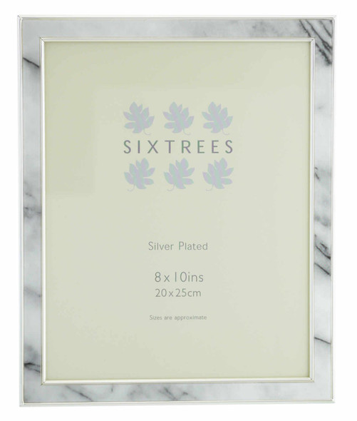 Sixtrees Georgette 2-686-80 Silver Plated Photo Frame with Grey Marble effect insert for a 10" x 8" Picture. Sixtrees Georgette 2-686-80 Silver Plated Photo Frame with Grey Marble effect insert for a 10" x 8" Picture.