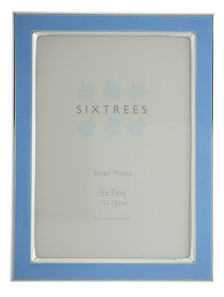 Sixtrees Kew 2-694-57 7x5 inch Silver Plated and Bright Blue Enamel Photoframe. Sixtrees Kew 2-694-57 7x5 inch Silver Plated and Bright Blue Enamel Photoframe.