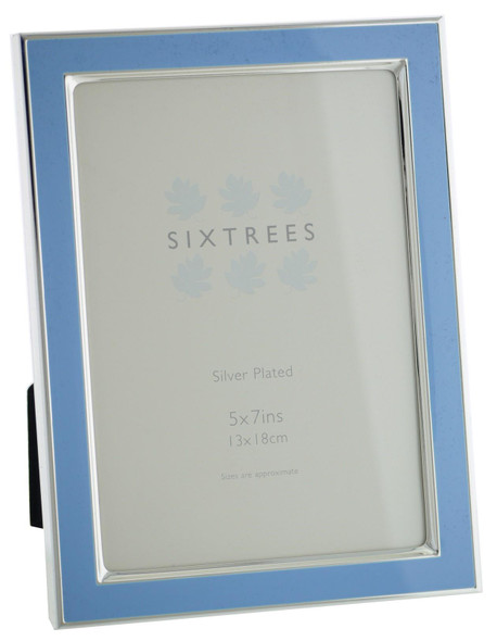 Sixtrees Kew 2-694-57 7x5 inch Silver Plated and Bright Blue Enamel Photoframe. Sixtrees Kew 2-694-57 7x5 inch Silver Plated and Bright Blue Enamel Photoframe.