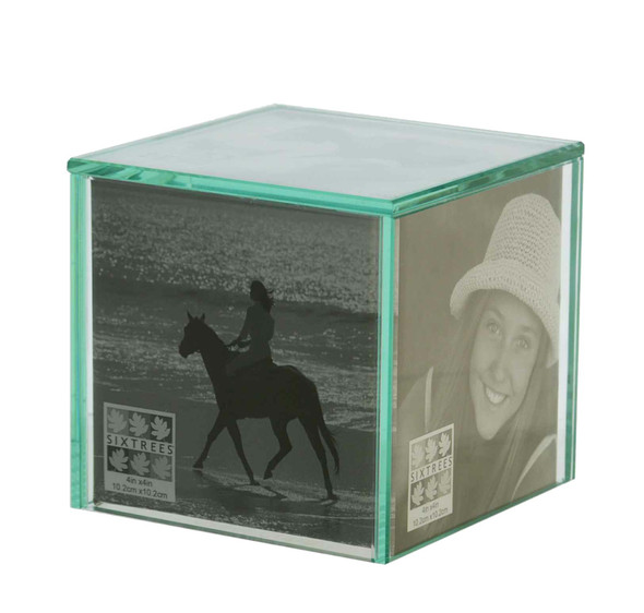 Sixtrees 3-203-44QB Glass Photo Cube for Five 4 x 4 inch Photos.