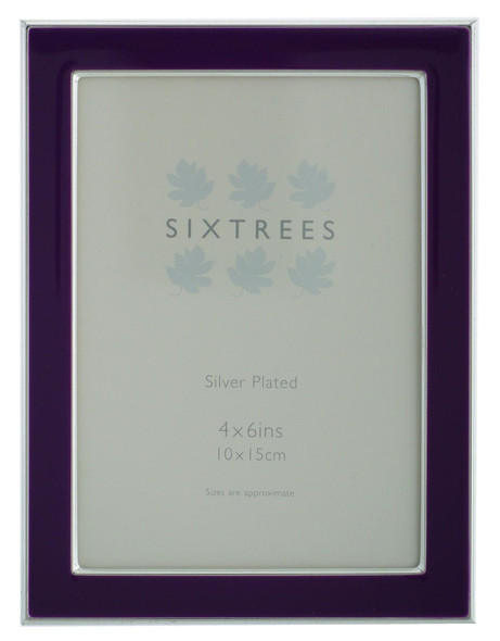 Kew Sixtrees 2-698-46 Silver Plated and Purple Enamel 6x4 inch Photoframe Kew Sixtrees 2-698-46 Silver Plated and Purple Enamel 6x4 inch Photoframe