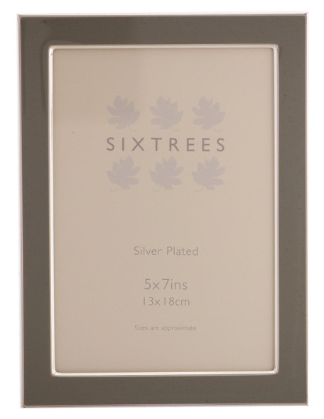 Sixtrees Kew 2-696-57 Silver Plated and Grey Enamel Photoframe Sixtrees Kew 2-696-57 Silver Plated and Grey Enamel Photoframe