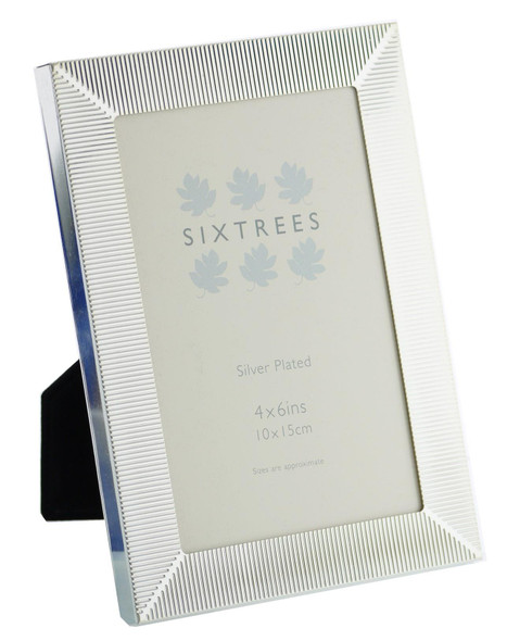 Sixtrees 6-344-46 White Silver Plated 6x4 inch Photo Frame