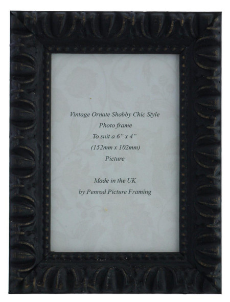 Giselle Hand Made Shabby Chic Vintage Ornate 7 x 5 inch Black photo frames