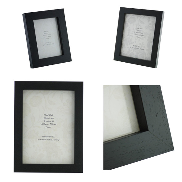 Christchurch Hand Made Black Wood 7 x 5 inch - 16 x 12 inch Photo Frames. 33mm Wide Deep reveal Profile. Christchurch Hand Made Black Wood 7 x 5 inch - 16 x 12 inch Photo Frames. 33mm Wide Deep reveal Profile.