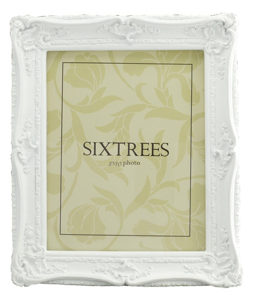 Sixtrees 5-254-80 Shabby Chic Style Very Ornate White Photo Frame for a 10x8 inch Picture