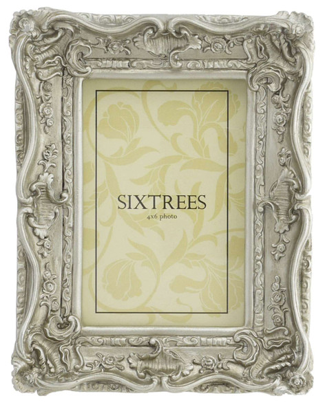 Sixtrees Chelsea 5-255-57 Shabby Chic Very Ornate Antique Silver 7x5 inch Photo Frame