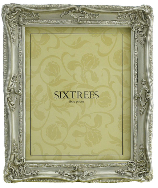 Sixtrees Chelsea 5-255-80 Shabby Chic Style Very Ornate Silver 10x8 inch Photo Frame