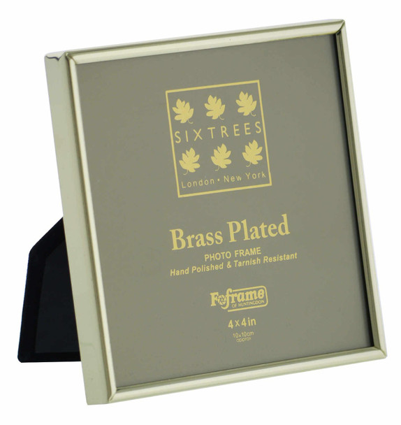 Hartford Brass Plated 4 x 4 inch Photo Frame. 1-400-44