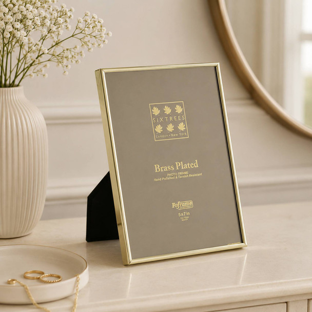 Sixtrees Hartford Brass Plated 5 x 7 inch Photo Frame