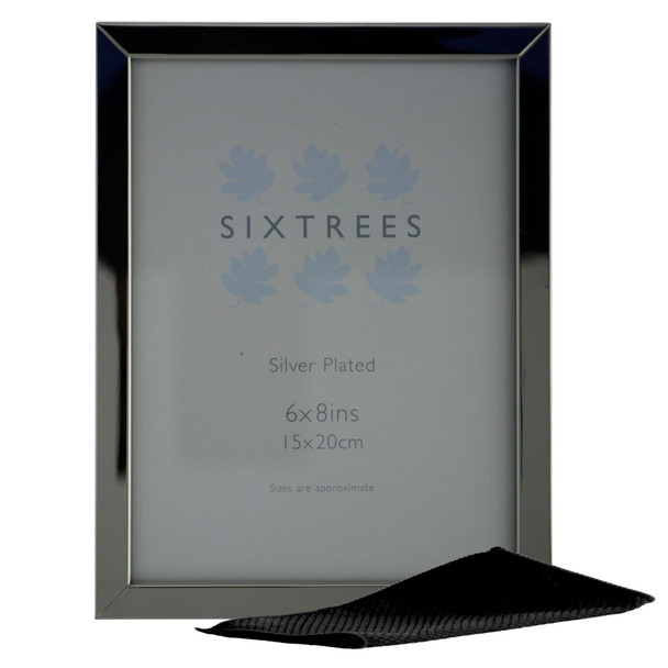 Sixtrees Elite Square Edge Silver Plated 8x6 inch (203x152mm) Photo