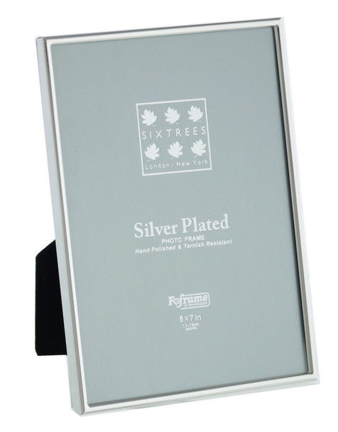 Sixtrees Cambridge 2-400-57 5 x 7-inch (178x127mm)  Narrow Rim  Silver Plated Photo Frame.