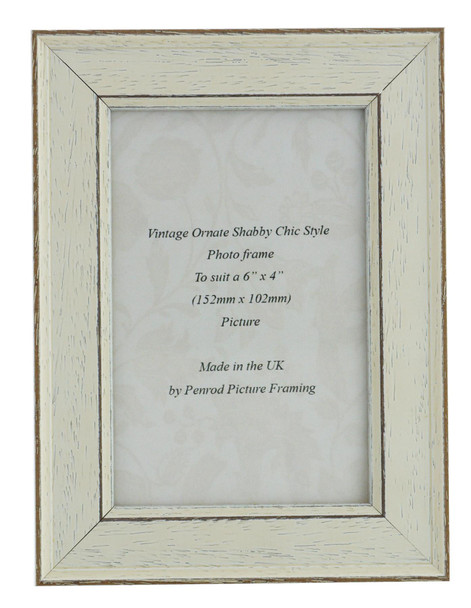 Siena White 6x4 inch  Handmade Shabby Chic  Photo Frame.