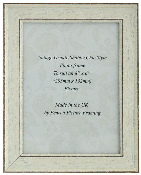 Siena White 8x6 inch  Handmade Shabby Chic  Photo Frame.