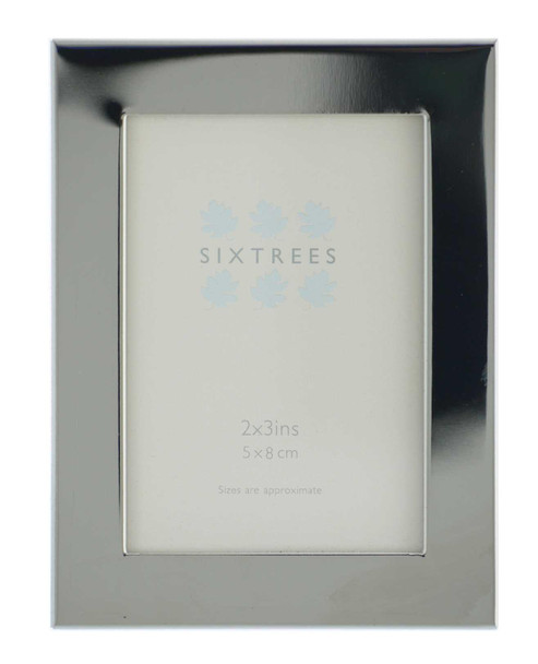 Sixtrees Elite Square Edge Silver Plated 3x2 inch (76x51mm) Photo Frame