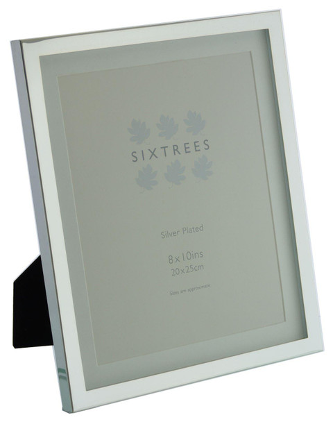Sixtrees 6-331-80 Glover Silver Plated 10x8 inch Shallow Box Photo Frame