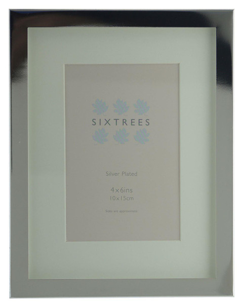 Sixtrees 6-331-46 Glover Silver Plated 6x4 inch Shallow Box Photo Frame