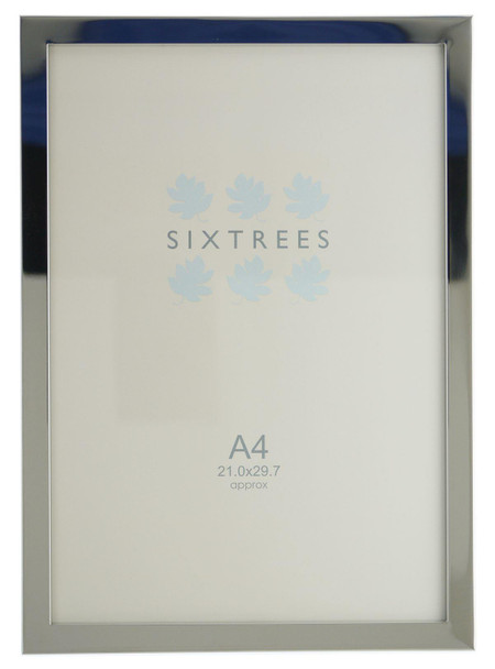 Sixtrees Elite Square Edge Silver Plated A4 Photo Frame