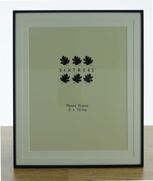 Sixtrees 2-853-68 Park Lane 8 x 6 inch Black Photo Frame with double mount.