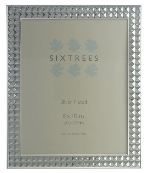 Sixtrees 6-349-80 Pulman Silver Plated 10x8 inch Embossed Art Deco Photo Frame