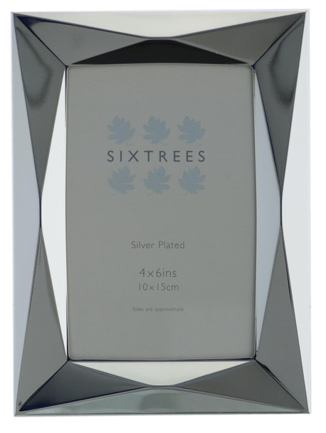 Sixtrees 6-330-46 Trott Diamond Embossed Silver Plated 6x4 inch Photo Frame.