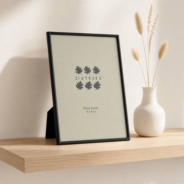 Sixtrees Cambourne 3-400-68 Satin Black Metal 6 x 8 inch Photo Frame