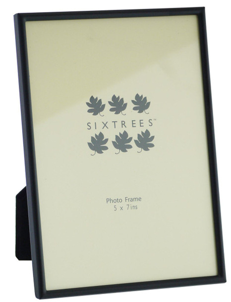 Sixtrees Cambourne 3-400-57 Satin Black Metal 7x5 inch Photo Frame.