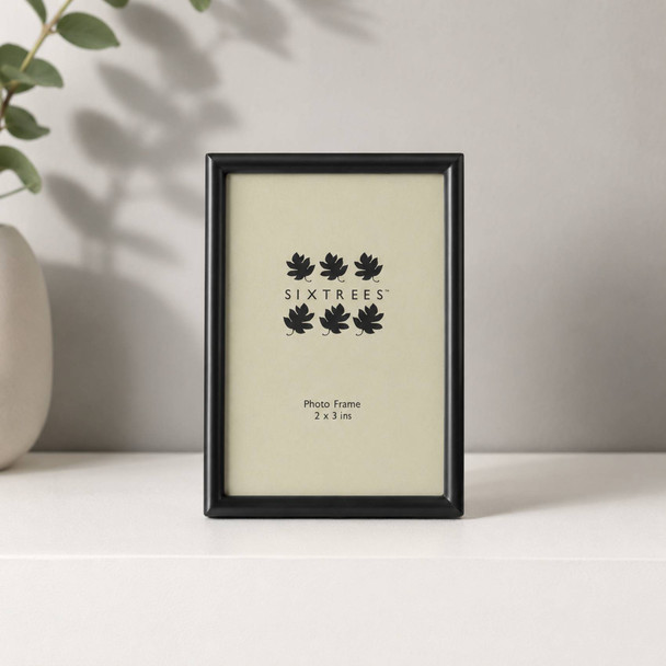 Sixtrees Cambourne 3-400-23 Satin Black Metal 2 x 3 inch Photo Frame