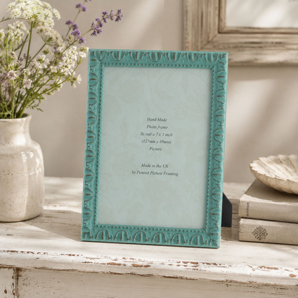 Giselle Hand Made Shabby Chic Vintage Ornate Sky Blue photo frames
