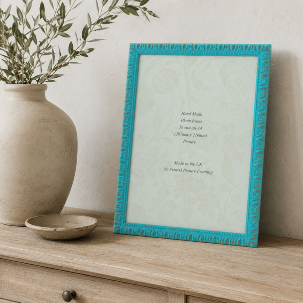 Giselle Hand Made Shabby Chic Vintage Ornate Turquoise Blue photo frames