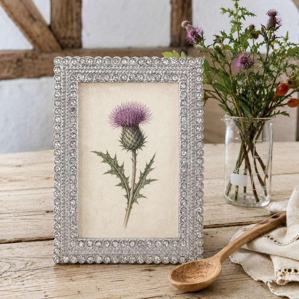 Sixtrees Hannah Handmade Crystal encrusted silver 5 x 7 inch Photo Frame