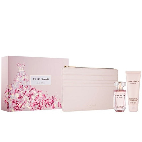 Elie Saab Elie Saab Le Parfum Rose Couture Gift Set 50ml EDT and 75ml Body Lotion and Bag