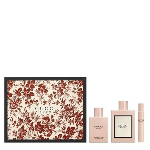 Gucci Gucci Bloom Gift Set 100ml EDP and 100ml Body Lotion and 7.4ml EDP