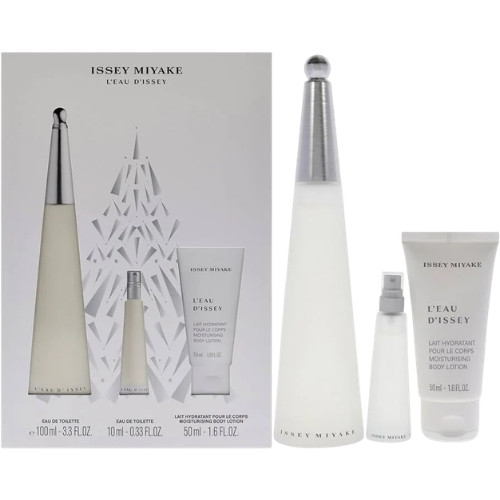 Issey Miyake L'eau d'Issey Gift Set 100ml EDT & 50ml Body Lotion & 10ml EDT Purse Spray - Christmas Edition
