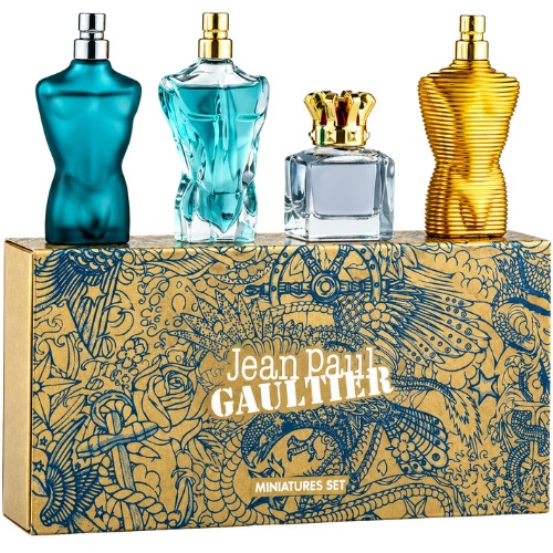 Jean Paul Gaultier Miniatures for Him Gift Set 7ml Le Male EDT & 7ml Le Beau EDT & 7ml Scandal Pour Homme EDT & 7ml Le Male Elixir Parfum