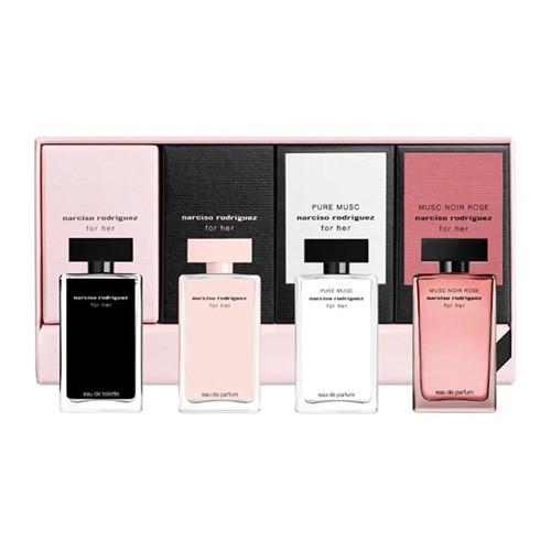 Narciso Rodriguez Miniature Gift Set 7.5ml For Her EDT & 7.5ml For Her EDP & 7.5ml Pure Musc EDP & 7.5ml Musc Noir Rose EDP