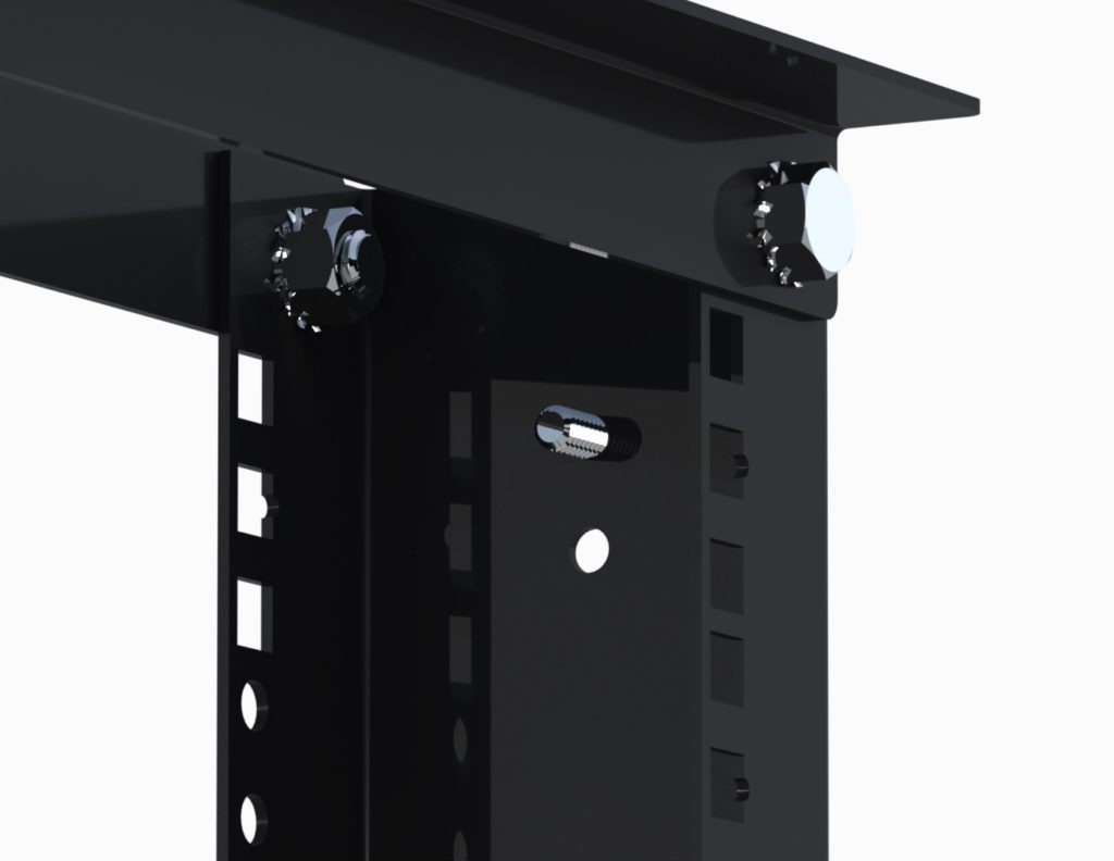 45U 2-Post Rack with Cage Nut Style Rails