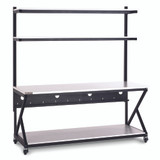 Kendall Howard 72” Performance 200 Series LAN Workstation with Full Bottom Shelf Folkstone Gray