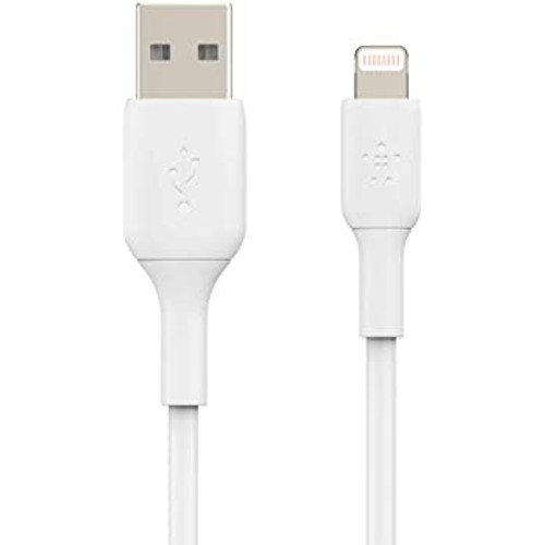 Belkin Lightning/USB Data Transfer Cable - 6.56 ft - White