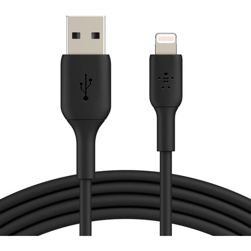 Belkin Lightning/USB Data Transfer Cable - 3.28 ft Lightning/USB Data Transfer Cable - Lightning Male Proprietary Connector - Type A Male USB - MFI - Black - 1 Pack