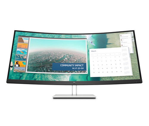 HP E344c 34" WQHD Curved Screen LED LCD Monitor - 21:9 - Sparkling Black - 34" Class - Vertical Alignment (VA) - 3440 x 1440