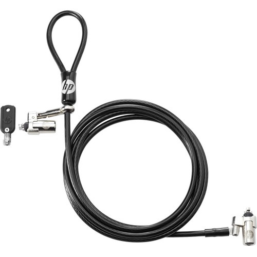 HP Nano Keyed Cable Lock - Vinyl, Galvanized Steel - 6 ft
