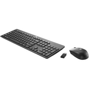 HP Slim Wireless Keyboard and Mouse - USB Wireless RF English, French - USB Wireless RF - Scroll Wheel